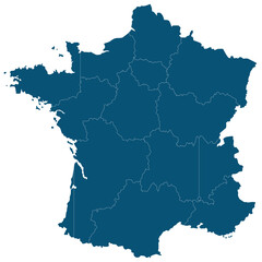 Obraz na płótnie Canvas France map of black contour curves