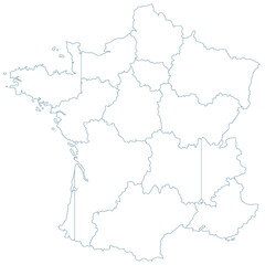 France map of black contour curves