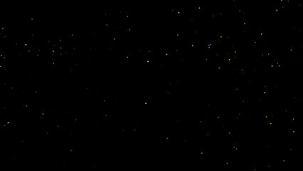 Abstract shiny gold particles on black background