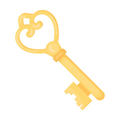 vintage and retro key flat vector illustration. Collection of door key isolated on white background. Protection, security, safety