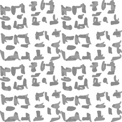 Grayscale monochrome background.Graphite pencil or gray marker simple shapes. Geometric abstract seamless pattern. Minimalistic grid repeat of small elements.