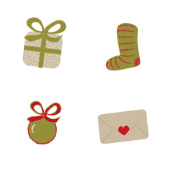 set of christmas icons