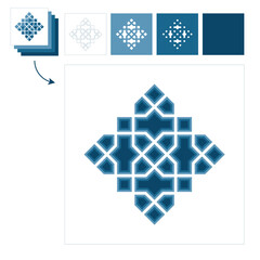 Different layers for paper cutting. Template Islamic pattern for laser cutting or paper cut. Vector illustration.