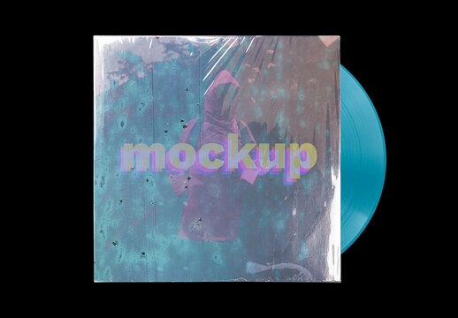 Vinyl Record Album EP Cover Texture Mockup Template