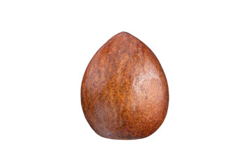 Avocado brown pit isolated on white background. Clipping Path. Full Depth of field. Focus stacking