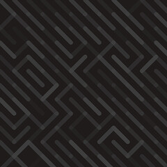 Dark Black Striped Round Square Pattern Diagonal Maze Line Background