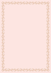 Beautiful vintage golden frame for invitation, wedding, diploma, documents