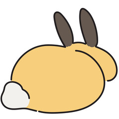 Rabbit back vector illustration