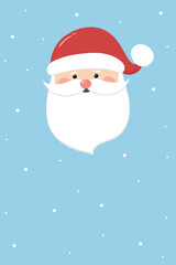 Happy Santa Claus. Hand drawn ornaments. Vector illustration