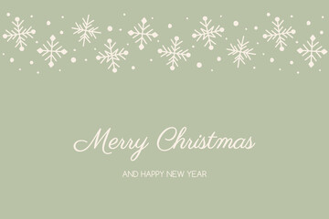 Fototapeta premium Design of a Christmas card with snowflakes and wishes. Vector