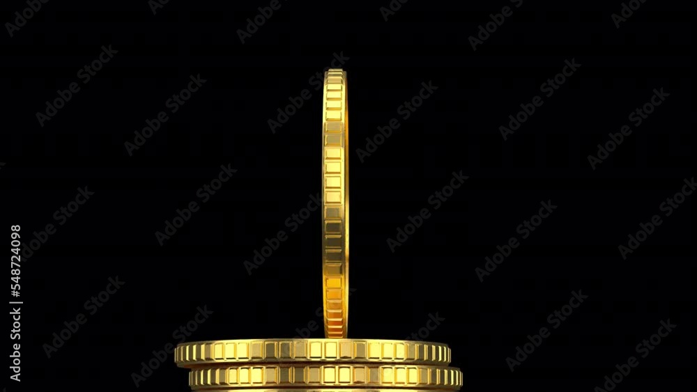 Poster a lot of bitcoin crypto currency gold bitcoin btc bit coin falling loop animation. blockchain techno