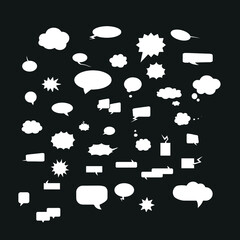 Vector set of comic bubbles and elements