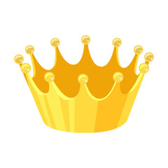 Crown birthday, party element vector illustration. Cake, cupcakes, confetti, balloon, gifts for kids isolated on white background