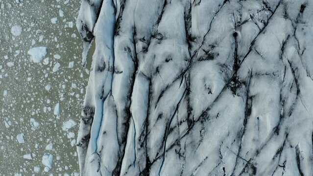 Abstract Patterns Of Thick Ice Cap Vatnajökull In Iceland; Aerial Riser