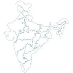 Fototapeta premium Outline map of India