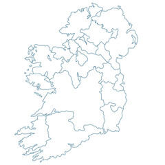 Graphic outline ireland map