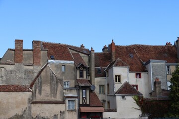 Fototapeta na wymiar houses in the old town in Auxerre 