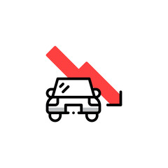 cars decrease icon