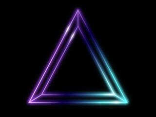 Geometric triangle shape neon frames luxury line vector illustration