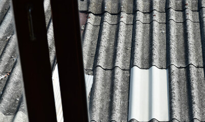 Fototapeta premium Roughly made, galvanized iron roof