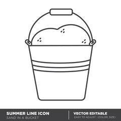 Sand in a bucket icon vector illustration - Eps 10