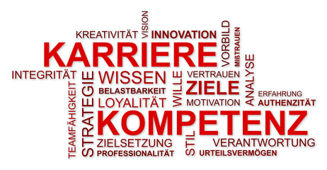 Obraz premium Wortwolke für Karriere und Kompetenz