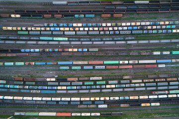 Railway sorting yard top view