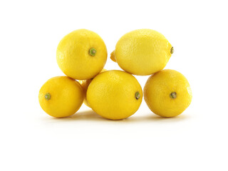 Lemon stack on white background