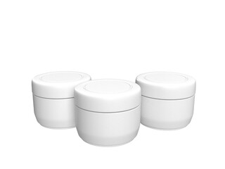 Set of three cream jars.