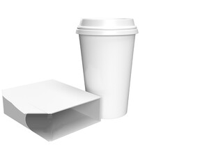 3D packaging for fast food with copy space for a food element.