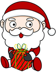 cute cartoon santa claus merry christmas
