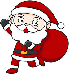 cute cartoon santa claus merry christmas