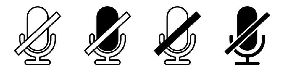 Microphone vector icon set. audio illustration sign collection. broadcast symbol on white background.
