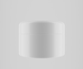 3d render white jar for cosmetics on an isolated white background. 3d jar for beauty cream