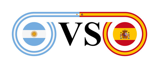 the concept of argentina vs spain. vector illustration isolated on white background