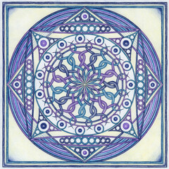 Eternity Mandala Colour Pencils on Paper