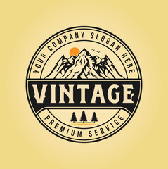 Collection of vintage explorer, wilderness, adventure, camping emblem graphics riding logo template