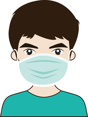 People wearing medical mask. Protection virus