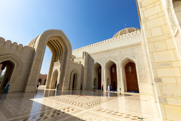 Fototapeta na wymiar Sultan Qaboos Grand Mosque, Muscat, Oman. Arabian Peninsula. 
