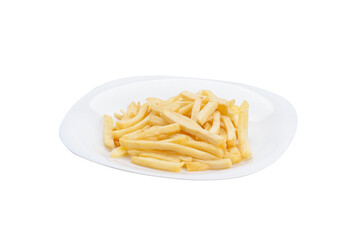 batata frita no prato fundo branco