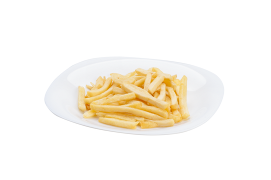 batata frita no prato fundo branco