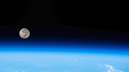 Naklejka na ściany i meble Floating Moon. Digital Enhancement. Elements by NASA