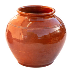 Ceramic pot for food isolated