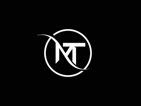 Creative mt, tm, initial monogram white logo vector template	