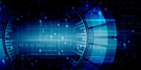 2d illustration Abstract futuristic electronic circuit technology background