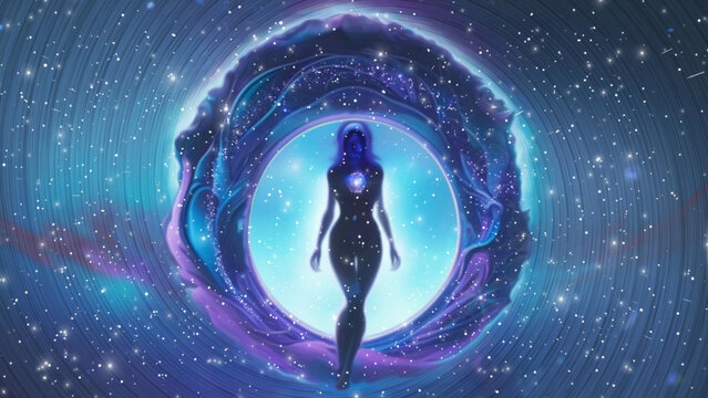 Goddess Cosmic Portal Digital Painting, Illustration, Cover Image, Thumbnail