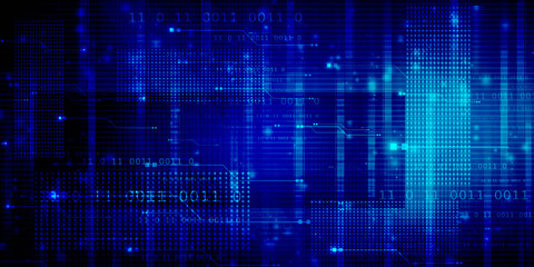 2d illustration Abstract futuristic electronic circuit technology background