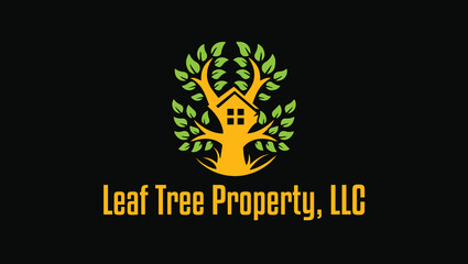 Leaf Tree House Modern Real estate Housing Society or Commercial Sellers Logo