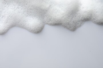 Fluffy soap foam on white background, top view - obrazy, fototapety, plakaty