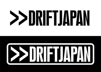 DRIFT JAPAN text Logo Vector Car Decal Sticker, Symbol Sport Logo. © busehringeceleri